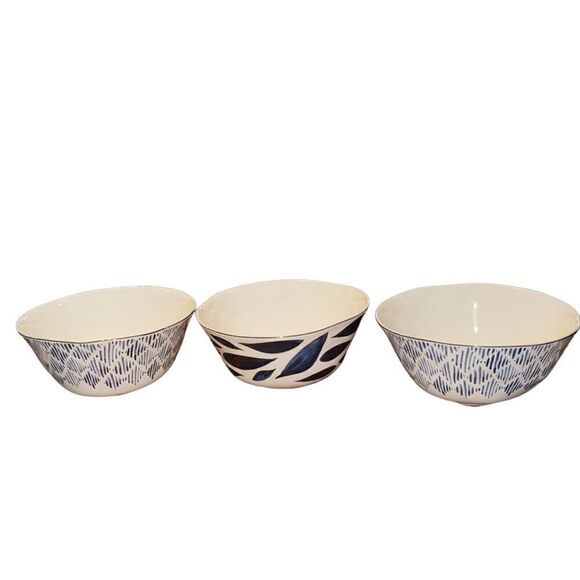 NWOT Lenox Blue Bay Assorted 20 Oz. All Purpose Bowls, Set of 4 - White and Blue - Picture 5 of 5